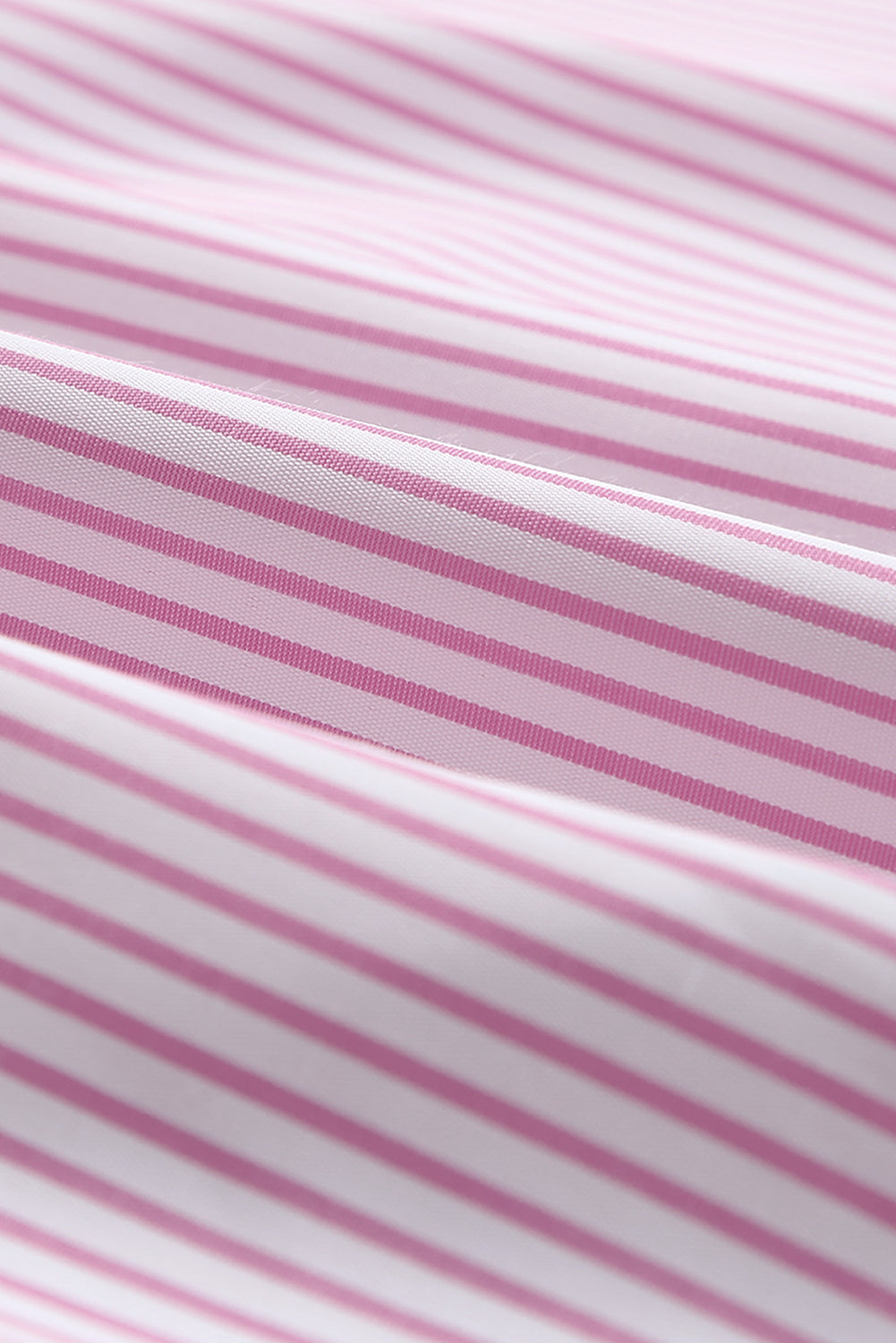 Pink Striped Pocket Button Up Plus Size Shirt